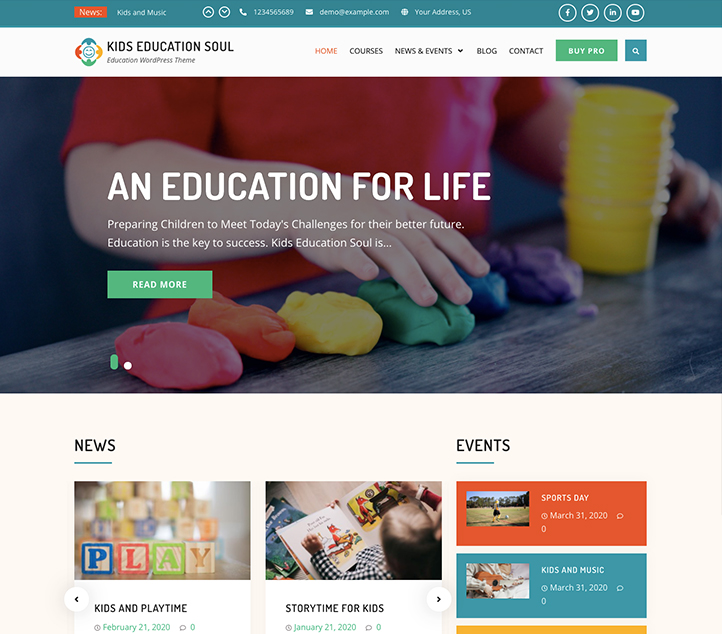 Kids Education Soul - Best Free Education WordPress Themes